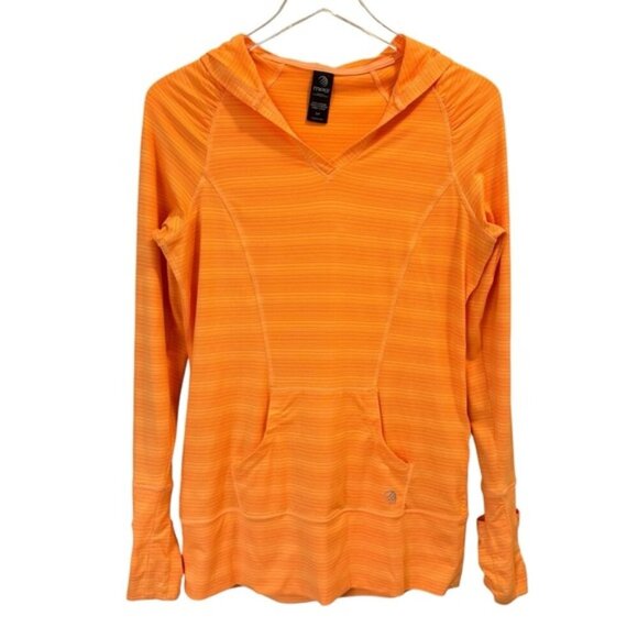MPG | Orange Stripe Pop-over Athleisure Hoodie Size Small - Picture 1 of 8